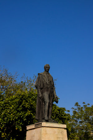 Sincelejo, Colombia - 22 January 2024. Monument to the General Francisco de Paula Santander at the Santander Square in Sincelejo.のeditorial素材