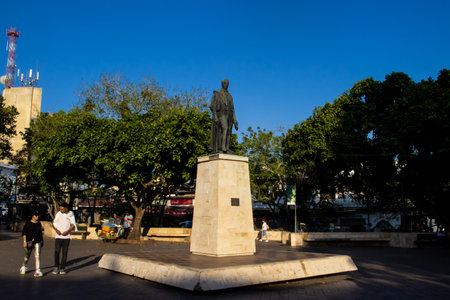 Sincelejo, Colombia - 22 January 2024. Monument to the General Francisco de Paula Santander at the Santander Square in Sincelejo.のeditorial素材
