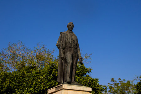 Sincelejo, Colombia - 22 January 2024. Monument to the General Francisco de Paula Santander at the Santander Square in Sincelejo.のeditorial素材