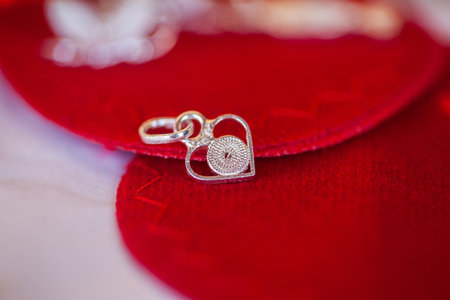 Monpox, Colombia - 23 January 2024. Traditional silver filigree jewelry from the beautiful Heritage Town of Santa Cruz de Mompox located on the banks of the Magdalena River in Colombia.のeditorial素材