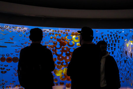Bogota, Colombia - 30 January 2026. Tourists at the Museum of Gold an archeology museum located in...