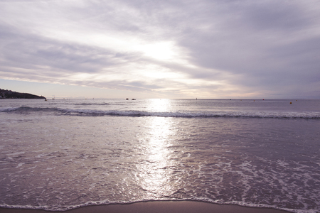 along the beach at dawnの写真素材