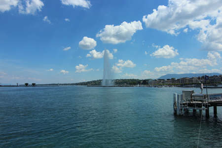 view of the lake of genevaの写真素材