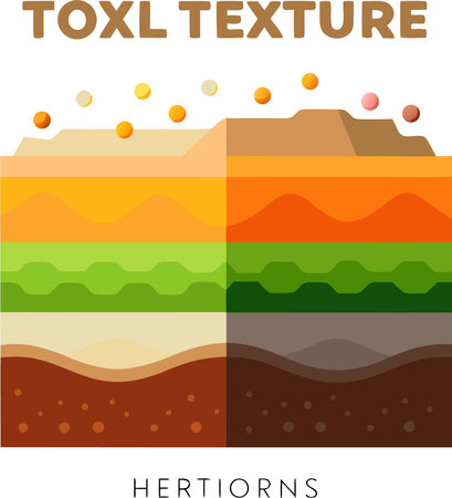 Toxic soil. Set of flat vector illustrations of soil layers.のイラスト素材