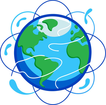 Illustration of a planet earth with world map on a white backgroundのイラスト素材