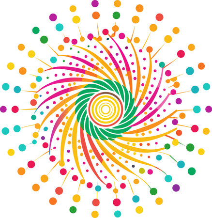 Colorful circular pattern on a white background. Vector design element.のイラスト素材