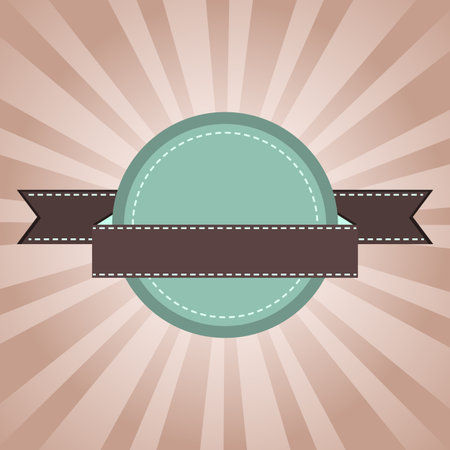 Beautiful round retro vintage label on sunrays backgroundのイラスト素材