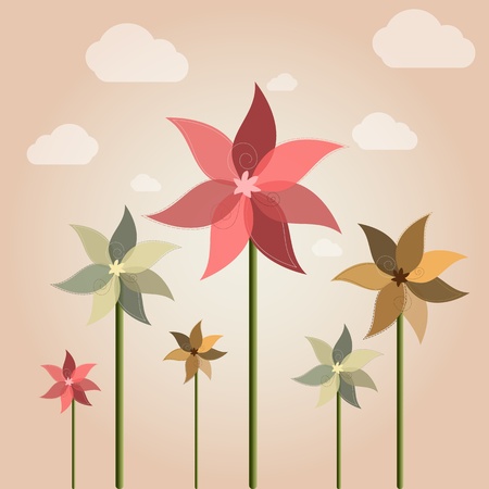 Vector weather vane in a shape of flowerのイラスト素材