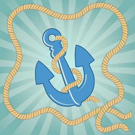 Vintage background with vintage anchor. のイラスト素材
