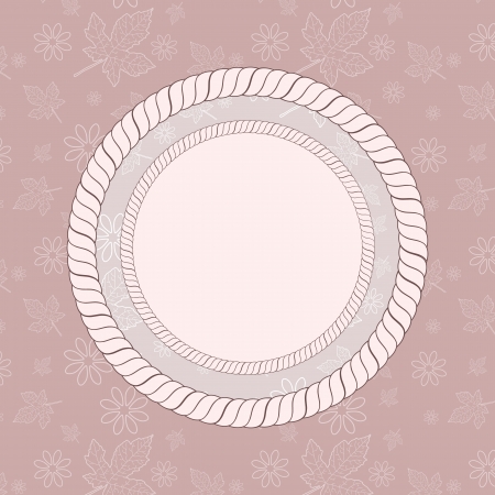 Retro frame on the pink floral backgroundのイラスト素材