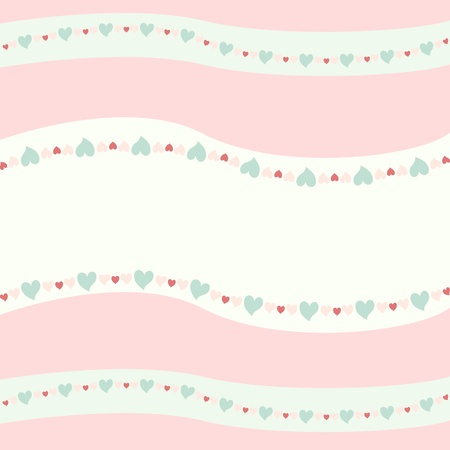 Decorative card with hearts, template for your designのイラスト素材