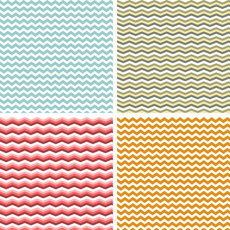 A set of seamless retro Zig zag patternsのイラスト素材