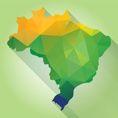 Triangle texture Brazil map, vector geometric conceptのイラスト素材