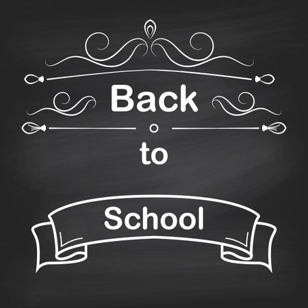 Welcome back to school typography background on chalkboard. Vector illustrationのイラスト素材