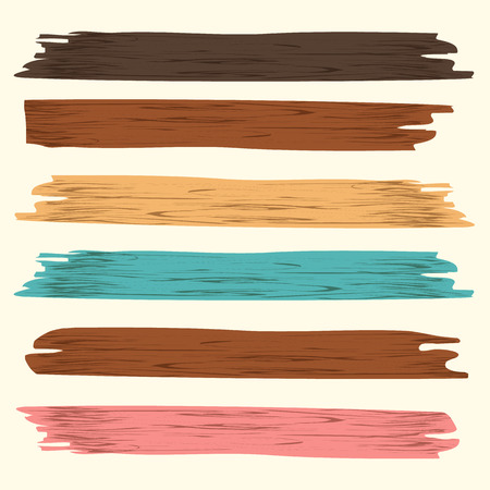 Vector wood plank, isolated on beige backgroundのイラスト素材