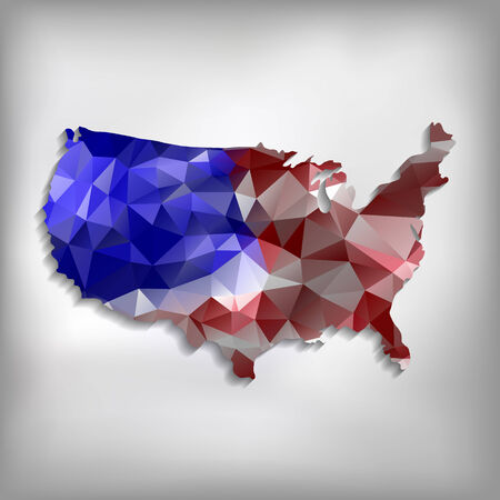 USA map geometric polygonal design in vector formatのイラスト素材