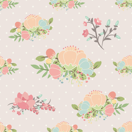 Elegant seamless pattern with flowers, vector illustrationのイラスト素材