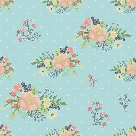 Elegant seamless pattern with flowers, vector illustrationのイラスト素材