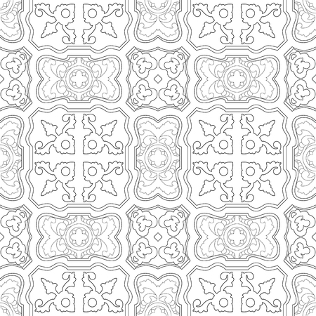 Portuguese tiles pattern. Vintage background. Vector seamless texture. Beautiful colored pattern for design and fashion with decorative elementsのイラスト素材