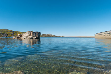 Lagoa Comprida is the largest lake of Serra da Estrela Natural park, Portugal.の写真素材