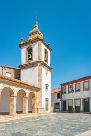 Mercy Chapel has a baroque faÃ§ade covered with tiles. Sao Joao de Pesqueira, Douro Valley, Portugal.の写真素材
