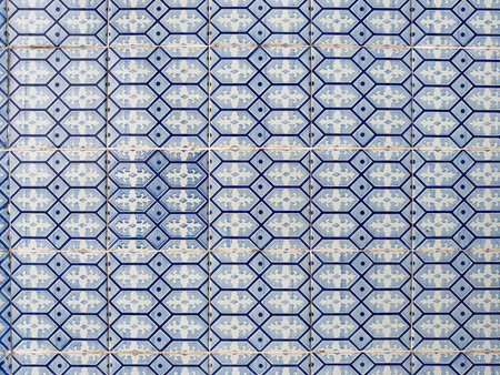 Traditional blue and white ornate portuguese decorative tiles azulejos