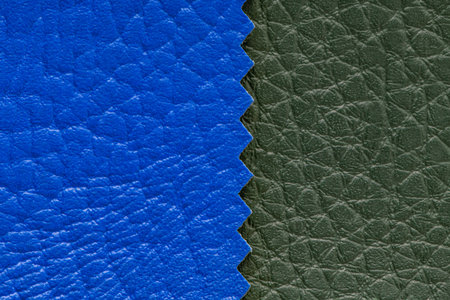Blue and green leather texture used as luxury classic Background. Imitation, artificial leather texture background. Abstractの写真素材
