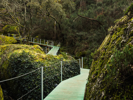 Trilho dos Gaios. Walkways along the Cavalos River in Tabua, Coimbra, center of Portugal