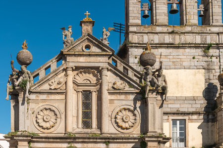 Facade of the Igreja da Graca church of Ãvora. Alentejo Portugal.の写真素材