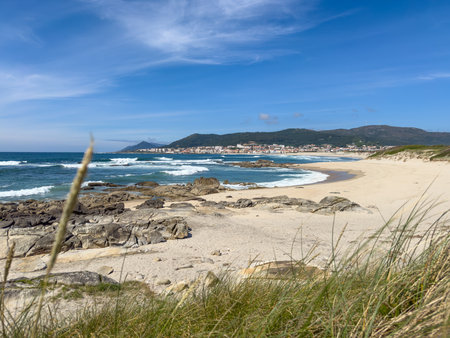 Forte do Cao beach, also known as Gelfa beach, Vila Praia de Ancora, Portugalの写真素材