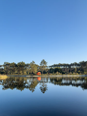 Scenic view of Bucaquinho Natural Park, Ovar, north of Portugalの写真素材
