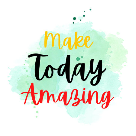 Make today amazing. motivational quote on watercolor backgroundの写真素材