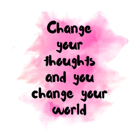 Change your thoughts and you change your world. Top Motivational and inspirational quoteの写真素材