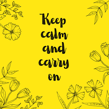 Keep calm and carry on. Top Motivational and inspirational quoteの写真素材