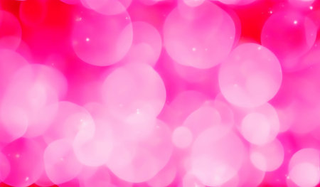Abstract blurred red color for background, Blur festival lights outdoor and pink bubble focus textureの素材