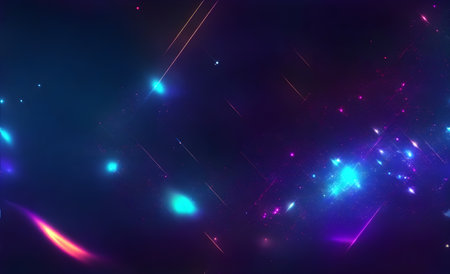 Futuristic technology wave background, glowing lines and dots.の素材