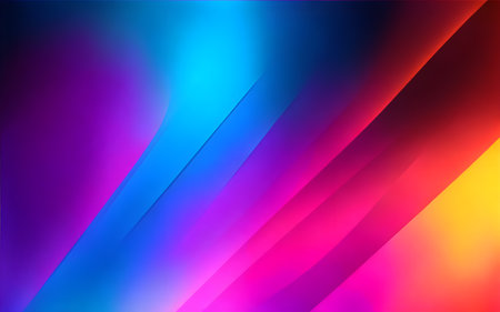 abstract background with blue, pink, purple and orange diagonal stripesの素材