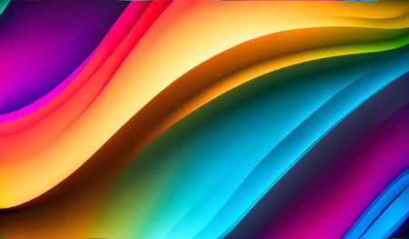 abstract colorful background with smooth lines in rainbow colors,の素材