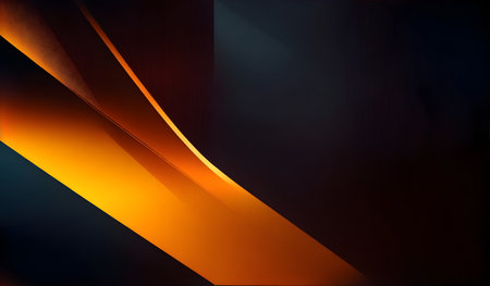 Abstract orange and black lines on dark background.の素材