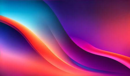 Abstract background with colorful wavy lines.の素材