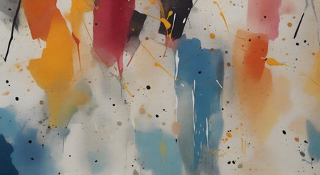 Abstract background blurred texture of shapes of colored lines and spots of paintの素材