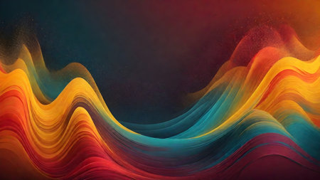 Vibrant Colorful Abstract Design Composition Background. Colorful abstract background with wavesの素材