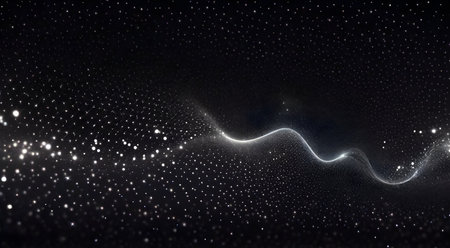 Abstract polygonal space low poly dark background with connecting dots and lines.の素材