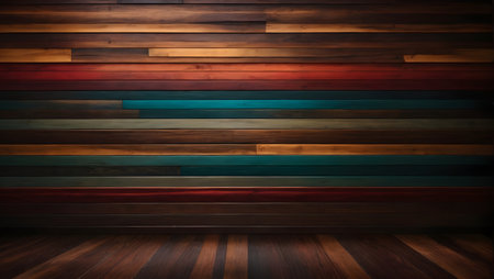 Wooden wall and floor background. Wood texture.の素材