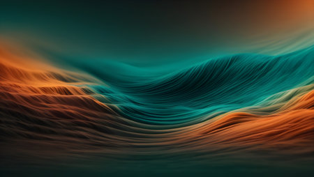 Abstract background with smooth lines in orange, blue and green colorsの素材