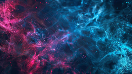 Abstract 3d rendering of chaotic particles. Flying particles in empty space. Futuristic background with dynamic particles.の素材