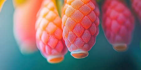 Vibrant Red Flower Buds Closeup Macro Photography Nature Pink Life Plant Color Petal Bloom Imageの素材