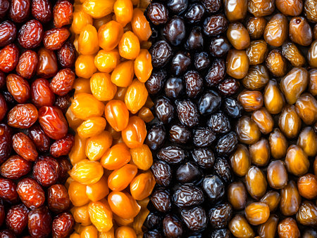 Dried Fruits Variety Assortment Organic Sweet Dates Apricots Figs Delicious Healthy Snack Food Darkの素材