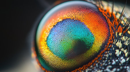 Vibrant Insect Eye Macro Photography Stunning Rainbow Colors Detailed Texture Closeup Nature bug artの素材