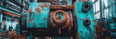 Rustic Teal Industrial Machine Rust Texture Background Aged old blue worn iron metal image steelの素材
